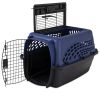 24in Hard-Sided Plastic Cat Dog Kennel Pet Carrier Crate 2-Door Topload Blue - Blue, Black