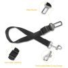 2Pcs Pet Dog Seat Belt Leash Adjustable Pet Dog Cat Safety Leads Harness - black