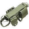 Tactical Dog Harness With Pouches; Adjustable Harness With 3 Detachable Pockets - Army Green - M