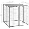 Dog Kennel Silver 43.3"x43.3"x43.3" Steel - Silver