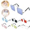 Cute Dog cat Glasses Pet Goggles Glasses Suitable For Puppy Cat Photo Props - white - Square