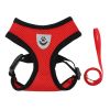 Reflective Pet Harness And Leash Set For Dog & Cat; Adjustable No Pull Dog Harness With Soft Mesh - Red - S