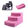 3 Steps Pet Stairs for Dogs and Cats - Dark pink - Dark Pink