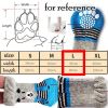 4 Pcs Knit Dog Socks Cat Socks Dog Paw Protection for Indoor Wear, Red Bowknots - Default