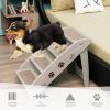 4 Step Anti-Slip Collapsible Plastic Pet Stairs Ladder For Small Dog and Cats - Gray - Pet