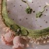 Pink Lily of the Valley Handmade Crochet Cat Necklace Green Knitting Cute Collar Dog Pet Scarf Bib - Default