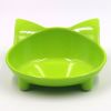 Pet cat bowl Non slip cute cat shaped colorful High Quality cat bowl cat food bowl - green