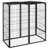 Dog Playpen 6 Panels Black 19.7"x39.4" Powder-coated Steel - Black