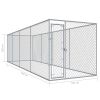 Outdoor Dog Kennel 299.2"x75.6"x72.8" - Silver