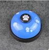 Pet training bell dog paw print bell ringer pet trainer cat bell ringer - Black background [blue]