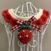 Handmade Knitted Pet Collar Cat Dog Crochet Necklace Cute Scarf Bib Red Strawberry Pet Charms - Default