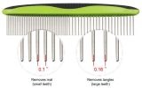 Pet Life Grip Ease' Wide and Narrow Tooth Grooming Pet Comb - Red