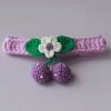 Purple Pet Cat Collar Handmade Knitting Necklace Teddy Bichon Cherry Crochet Scarf Bib - Default