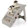 4 Step Anti-Slip Collapsible Plastic Pet Stairs Ladder For Small Dog and Cats - Gray - Pet