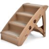 4 Step Anti-Slip Collapsible Plastic Pet Stairs Ladder For Small Dog and Cats - Coffee - Pet