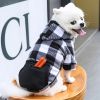 1pc Black Plaid Zip Pocket Pet Sweatshirt; Dog Clothes For Puppy And Cat; Pet Apparel - black - XXL