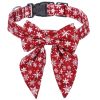 Sunflower Christmas Pet Collar Pet Bow Tie Collar With Adjustable Buckle For Dogs And Cats - Red - L