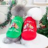 Christmas Pet Hoodie With Santa Claus Pattern For Dog & Cat; Festive Dog Hoodie; Warm Cat Sweater - Red - L