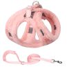 Soft and Warm Dog Harness and Leash Set - Winter Plush Dog Vest Harness with Reflective Bands - Set: grey - M