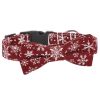 Sunflower Christmas Pet Collar Pet Bow Tie Collar With Adjustable Buckle For Dogs And Cats - Burgundy - L