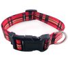 Pet supplies Digital printing Pet collar Bohemian collar Ethnic dog collar - British red check - L:2.5*65cm collar