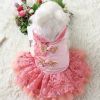 New Year Dog Dress; Festive Pet Dress; Floral Dog Costumes; Pet Clothes For Small Medium Dogs & Cats - Pink - L