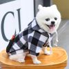 1pc Black Plaid Zip Pocket Pet Sweatshirt; Dog Clothes For Puppy And Cat; Pet Apparel - black - 3XL