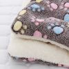 Pet Winter Cushion For Indoor Dogs & Cats; Anti-slip Warm Cat Bed With Paw Pattern; Cute Pet Bed Mat - L