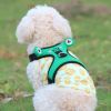 dog harness set; with leas frog leash pet mesh breathable small dog chest back retractable dog leash pet harness - Green frog - M