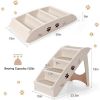 Collapsible Plastic Pet Stairs 4 Step Ladder for Small Dog and Cats - Beige