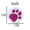 Personalized Dog Tags; Engraved Footprints Cat Tags; Anti-lost Round Pet ID Tags For Dogs & Cats - Burgundy - one-size