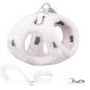 Soft and Warm Dog Harness and Leash Set - Winter Plush Dog Vest Harness with Reflective Bands - Suit: white - M