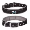 Pet dog collar; diving cloth reflective nylon collar; medium and large dog collar - Black ribbon: grey - L 2.5*(48-58)CM