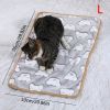 Warming Pet Pad Cartoon Paw Print Cat Warm Bed Plush Sleeping Pad For Small Puppy Dogs Kitten - L