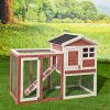 48 in. Large Chicken Coop Wooden Rabbit Hutch Auburn and White - default