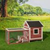 Wooden Rabbit Chicken Bunny Hutch Cage White Picket Fence - default