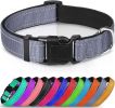 Reflective Dog Collar; Soft Neoprene Padded Breathable Nylon Pet Collar Adjustable for Medium Dogs - Gray - X-Large (Pack of 1)