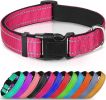 Reflective Dog Collar; Soft Neoprene Padded Breathable Nylon Pet Collar Adjustable for Medium Dogs - Hotpink - Medium (Pack of 1)