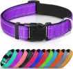 Reflective Dog Collar; Soft Neoprene Padded Breathable Nylon Pet Collar Adjustable for Medium Dogs - Purple - Small (Pack of 1)