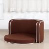 Brown Pet Sofa with Wooden Structure and Linen Goods White Roller Lines - Default