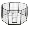 Dog Playpen 8 Panels Steel 31.5"x39.4" Black - Black