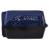 24in Hard-Sided Plastic Cat Dog Kennel Pet Carrier Crate 2-Door Topload Blue - Blue, Black