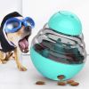 Dog tumbler misses the ball pet misses the ball toy snacks training plastic ball - 102X 102X125 mm lake blue