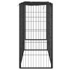 Dog Playpen 6 Panels Black 19.7"x39.4" Powder-coated Steel - Black