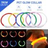 PET LED LIGHT-UP Glow-in-the-dark USB RECHARGEABLE COLLAR Dog Night Safety Flash - Green