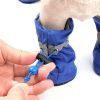 4pcs Dog Shoes; Large Pet Waterproof Chihuahua Anti-slip Boots Puppy Cat Socks Botas S/M/L/XL - Black - XS