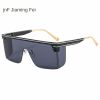 one-piece rimmed sunglasse personality letters Cross border sunglasses Manufacturer direct sales glasses - C1 black frame and black grey chip