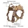 Tactical Dog Harness Pet Training Vest Dog Harness And Leash Set For Large Dogs German Shepherd K9 Padded Quick Release Harness - Brown Harness - M