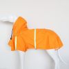 large and small dog raincoat cloak type reflective strip pet raincoat windproof rainproof dog hooded raincoat - Orange - XL (5-9 kg)