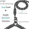 Dual Dog Leash; Double Dog Leash; 360 Swivel No Tangle Walking Leash; Shock Absorbing Bungee for Two Dogs - Red - length:90cm